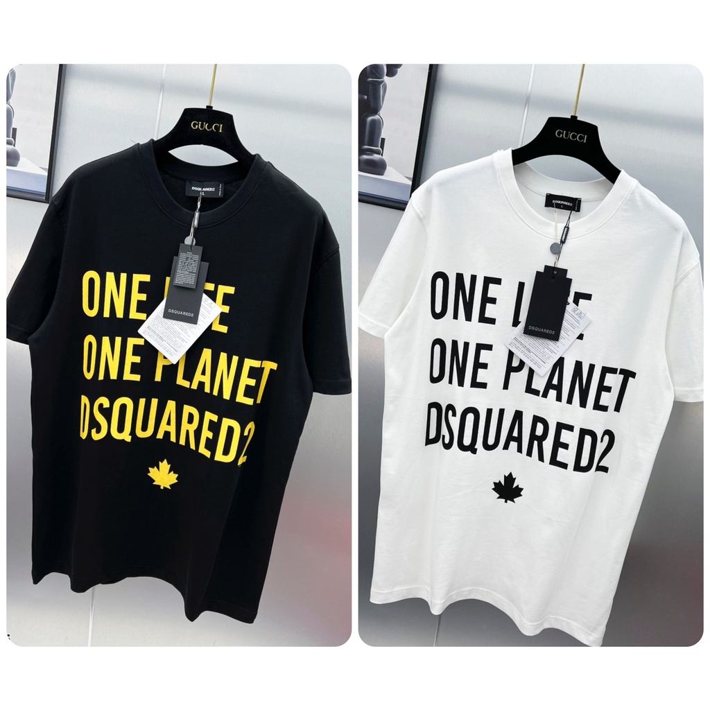 Áo Phông Nam Đen Trơn In Chữ DSQ Vải Mềm Mịn - Áo Thun Nam DSQ Chữ Màu Cao Cấp