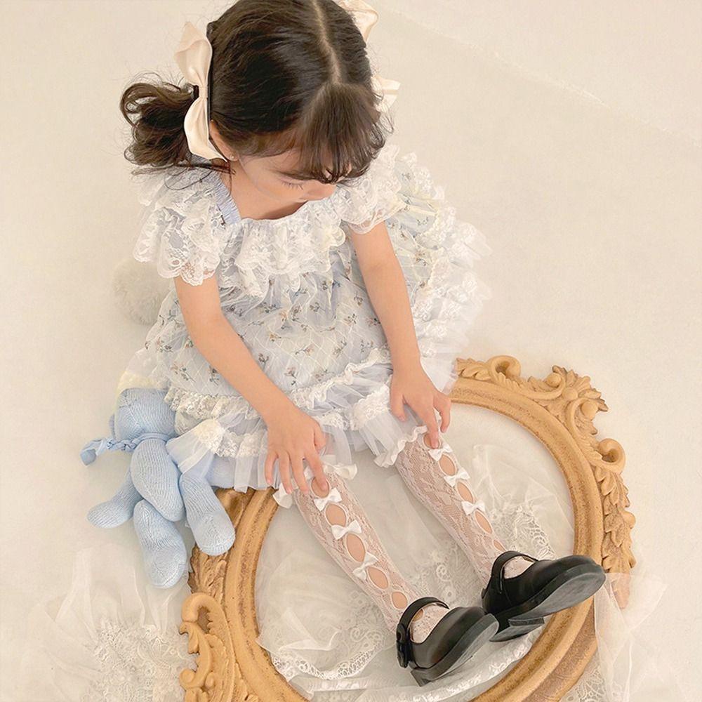 Đôi Vớ Cotton Dài Mềm Mại Phối Ren Hình Ngôi Sao Nhiều Màu Dành Cho Bé Gái