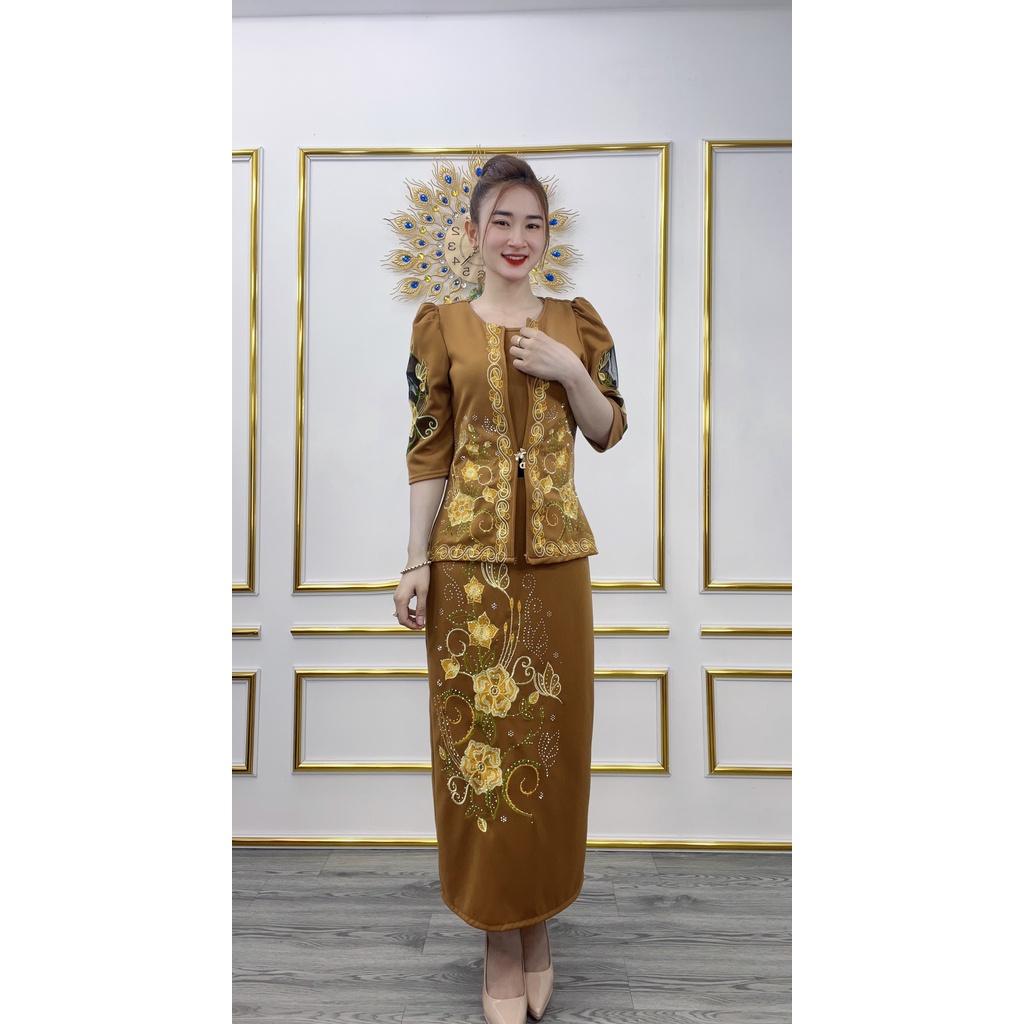 ĐẦM VEST TRUNG NIÊN THÊU 3D DÀNH CHO MẸ