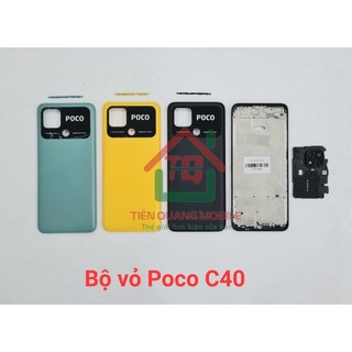 Bộ vỏ xiaomi poco c40 (gồm nắp lưng, sườn, khung xương, nút bấm, kính cam)