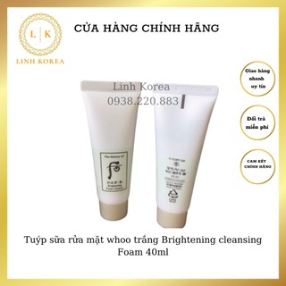 Tuýp sữa rửa mặt whoo trắng Brightening cleansing Foam 40ml-LINH KOREA