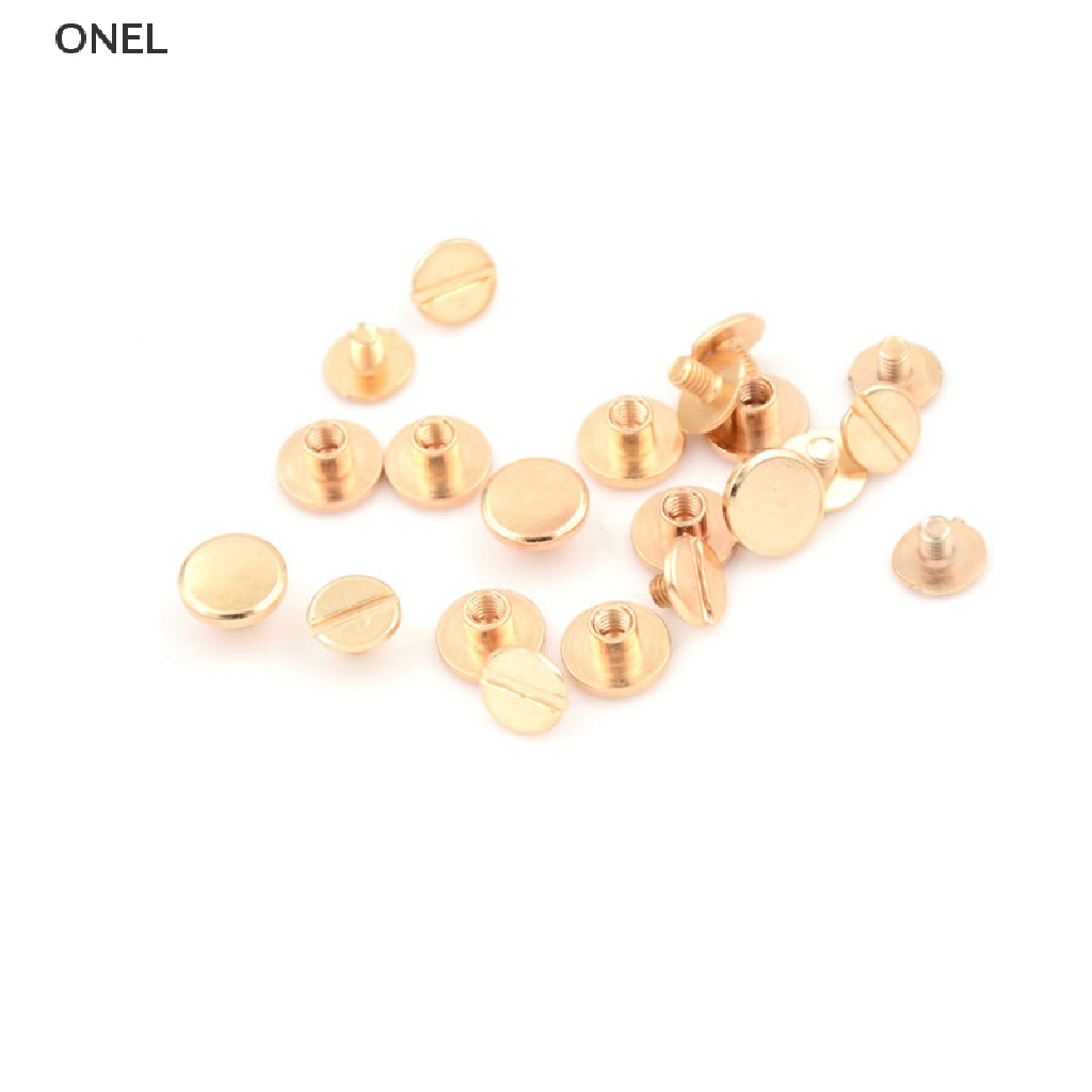 Set 10 Đinh Tán Đầu Dẹt Bằng Đồng Thau Chuyên Dụng Làm Thắt Lưng / Ví /