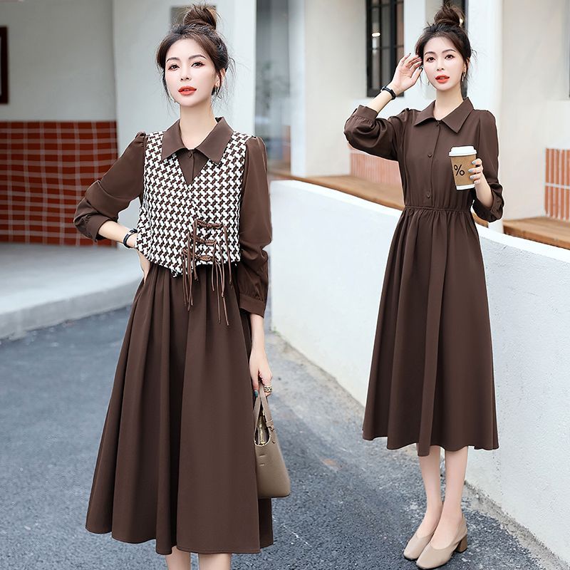 Set Áo Sơ Mi Và Đầm Không Tay Dáng Ôm Phong Cách Mới Mùa Thu Size M-3xl2022 Cho Nữ