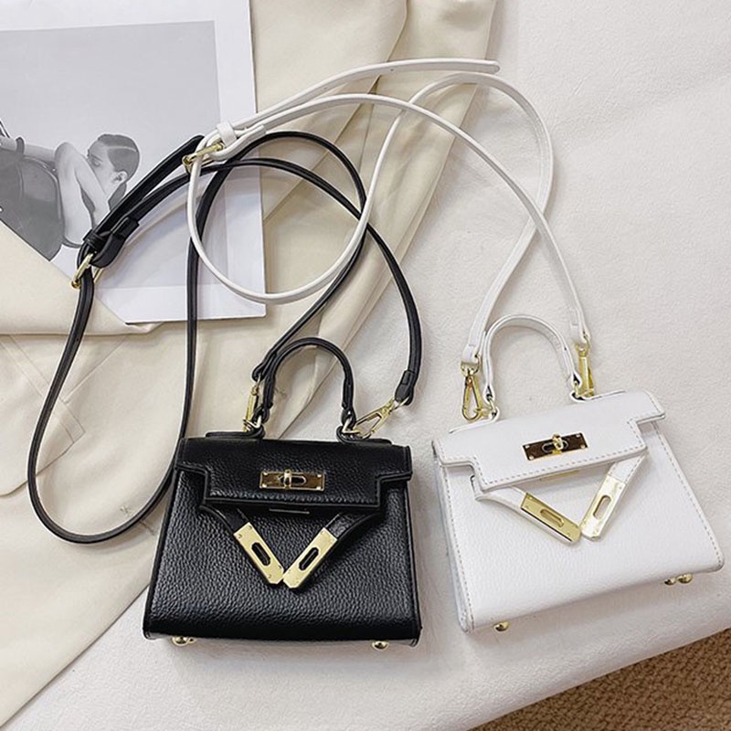 Túi Đeo Chéo Màu Sắc Tương Phản Thời Trang Cao Cấp Cho Nữ