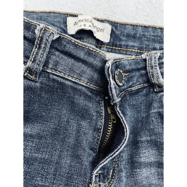 Quần jean nữ dài lưng cao ống ôm có độ co giãn size S mới 95% - thanh lý pass quần 2hand