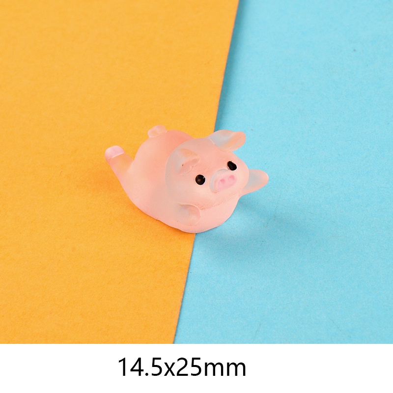 Bộ 5 Phụ Kiện Kẹp Tóc Hình Chú Heo Hoạt Hình Màu Dạ Quang DIY