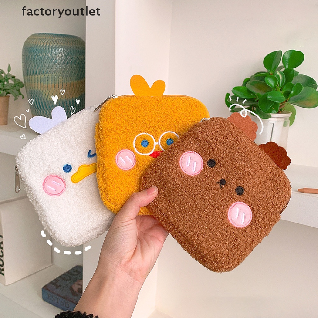 Túi Đựng Đồ Trang Điểm / Chìa Khóa / Son Môi Bằng Lông Nhung Dễ Thương Xinh Xắn QWD