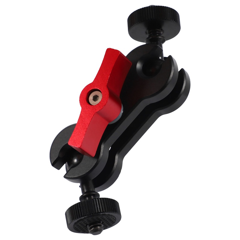 Cánh Tay Gắn Máy Ảnh DSLR Hai Đầu Bi 1 / 4 inch Bằng Hợp Kim Nhôm Đa Năng Màu Đỏ