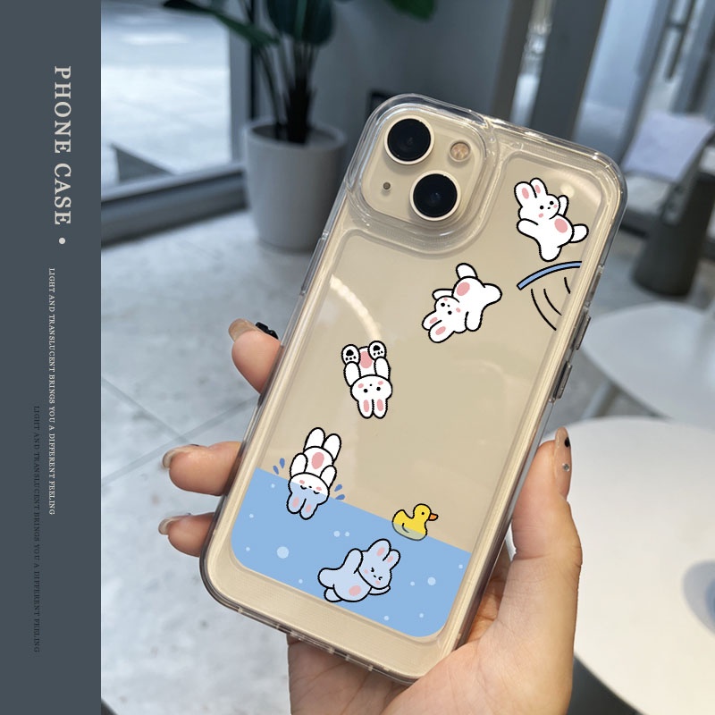 Ốp Điện Thoại tpu acrylic Hình Thỏ Cho iphone 6 6s 7 8 plus x xs max se 11 12 13 14 15 pro max plus