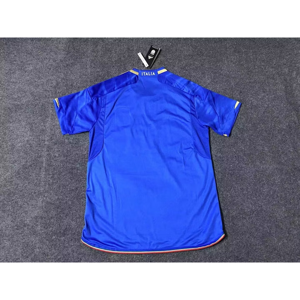 Áo Thun Bóng Đá Ngắn Tay Màu Xanh Dương Phong Cách Ý 2324