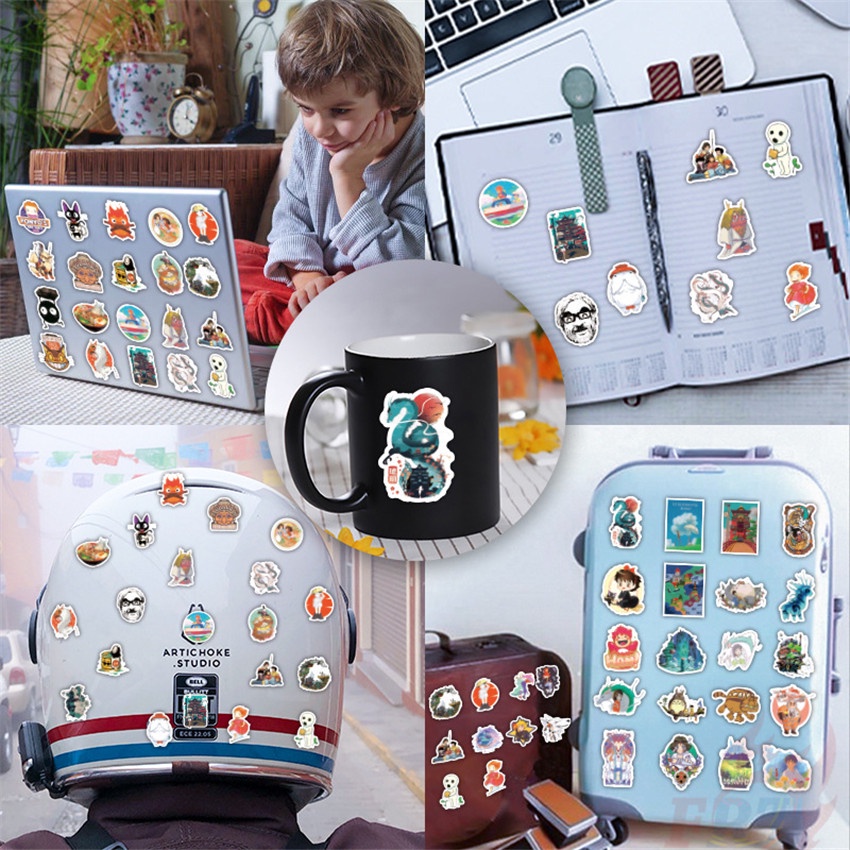 ❉ Miếng Dán Hình Anime Miyazaki Hayao Xinh Xắn ❉ Bộ 55 Sticker Chống Thấm Nước Họa Tiết Doodle Hợp Thời Trang