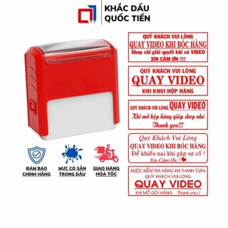 Con Dấu Quay Video Trước Khi Mở Hàng, Màu Đỏ, Kích Thước 20x47mm Và 22x58mm T314 và T414