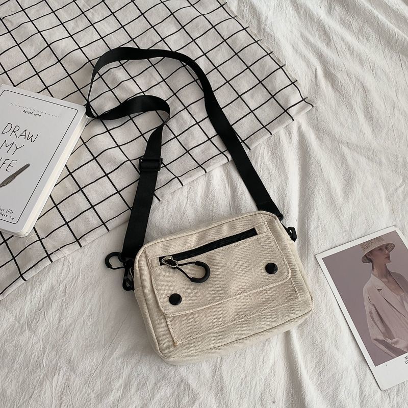 Túi Vải Canvas Đeo Chéo Phong Cách Harajuku Đường Phố Cá Tính