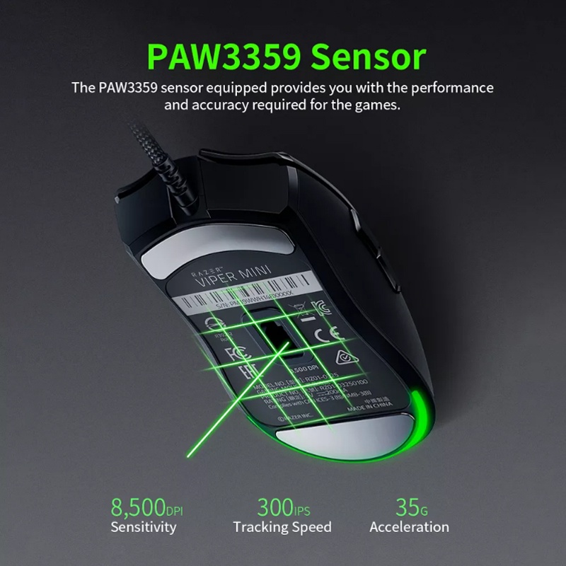 Chuột Quang Gaming Razer Viper Có Dây 8500DPI, Cảm Biến Chân3359