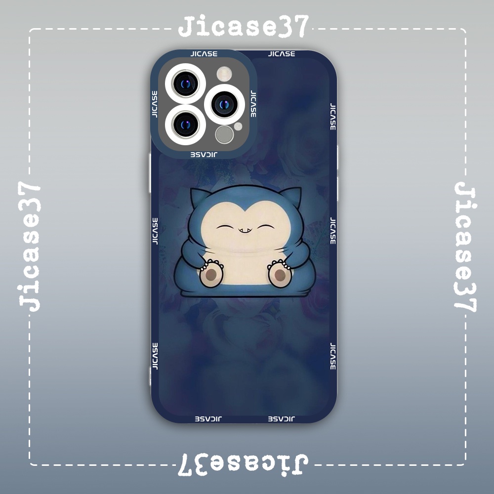 Ốp lưng iphone samsung xiaomi oppo cạnh vuông Jicase JMcase Pokemon Snorlax Chibi Anime Manga
