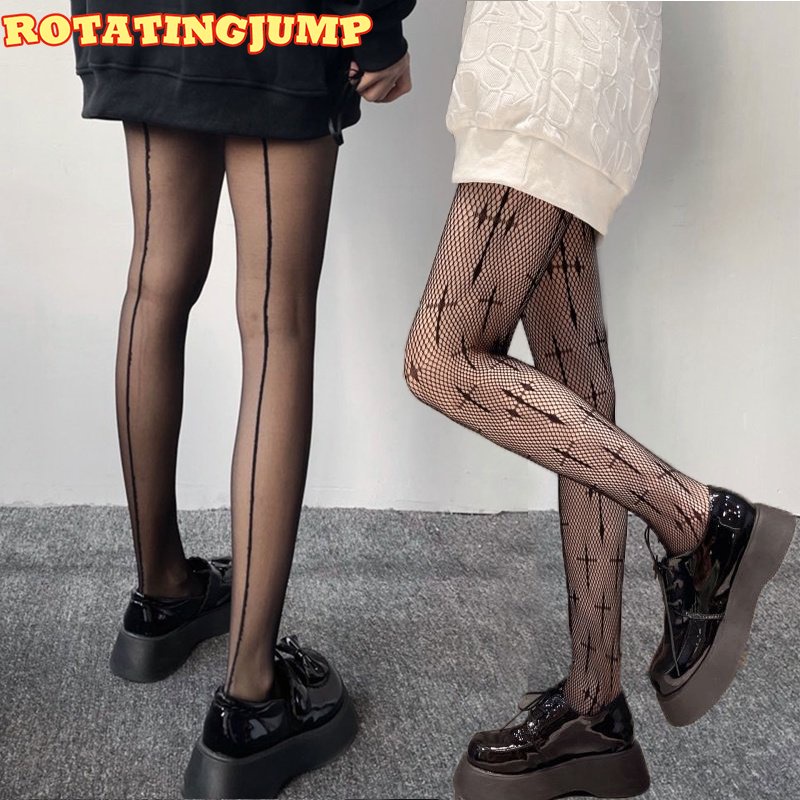 Tất Lưới Lụa Mỏng Co Giãn Họa Tiết Da Rắn Năm Cánh Thời Trang Gợi Cảm Cho Nữ