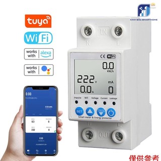 Công Tơ - aptomat  Wifi Bật Tắt Điện Từ xa , chống giật, có nút tùy chỉnh , bật tắt