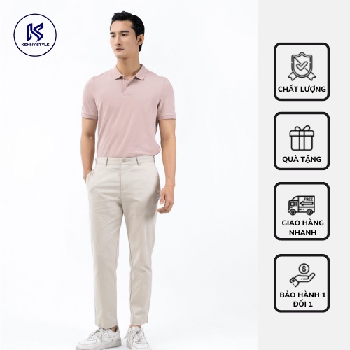 Quần Dài Kaki Nam Kenny Dobby Form Slim Crop