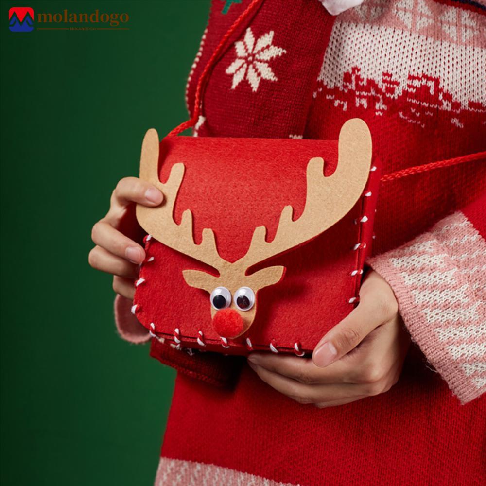 Túi Đeo Chéo Handmade DIY Bằng Vải Nỉ Không Dệt Hình Hươu Cho Bé R2Z8