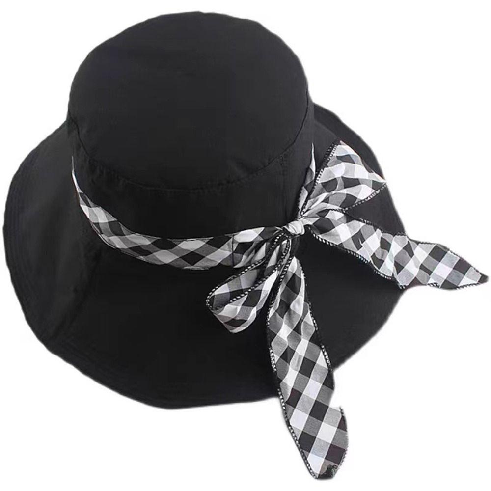 DANES Nón Tai Bèo Hai Mặt Chống Tia UV Họa Tiết Sọc Caro Thời Trang Đi Biển