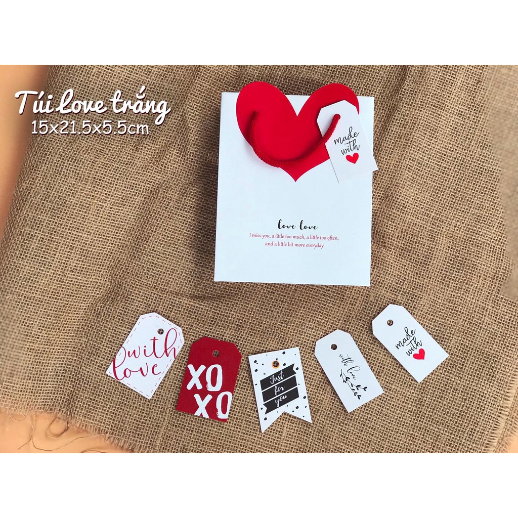 TÚI GIẤY VALENTINE LOVE TRẮNG ( 2122.140)