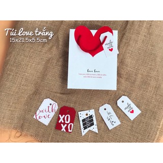Túi giấy valentine love trắng