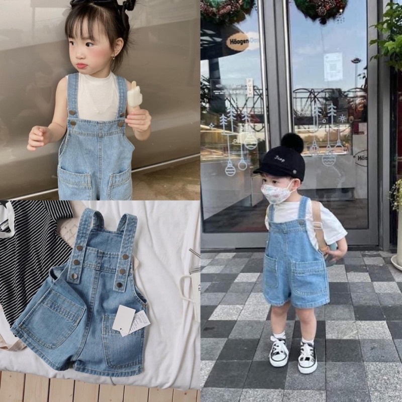 QUẦN YẾM JEANS 2 DÂY CHO BÉ TRAI, BÉ GÁI 9-25kg #03