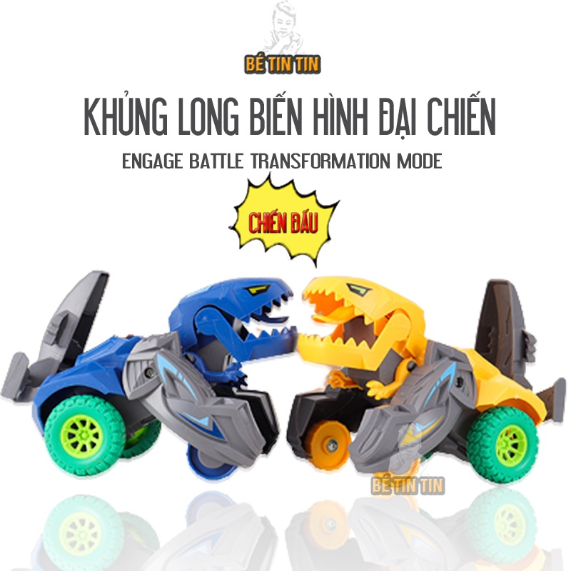 combo Đồ chơi xe khủng long đại chiến biến hình và Đồ chơi máy bay trực thăng cảnh sát mini