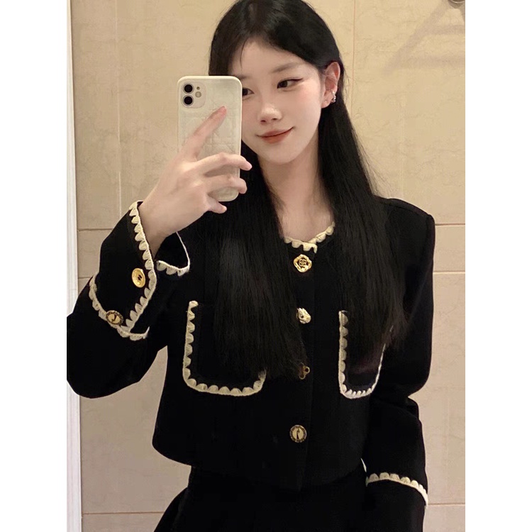 Set đồ nữ - Váy nhung dáng dài Quảng Châu thiết kế dài tay phối viền ren tiểu thư KimAnh Fashion