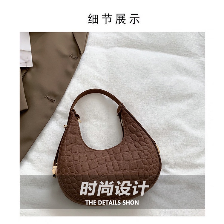 Túi Xách Đeo Vai Họa Tiết Vân Đá Màu Trơn Thời Trang Mùa Thu Dành Cho Nữ