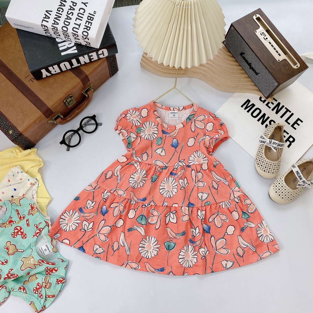 ✔️8-20kg✔️Váy cotton carter 2 tầng siêu xinh cho bé gái - hàng VNXK - bảng màu 2023
