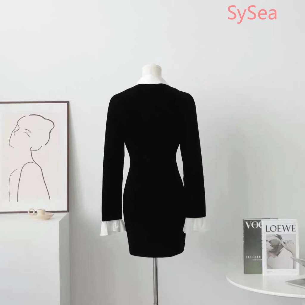 Đầm Nhung Dài Tay Ôm Dáng Gợi Cảm Theo Phong Cách One Piece Dành Cho Nữ