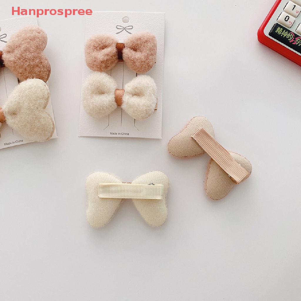 Bộ 2 Kẹp Tóc Nơ Bằng Vải Bông Mềm Mại Dễ Thương Cho Bé Gái