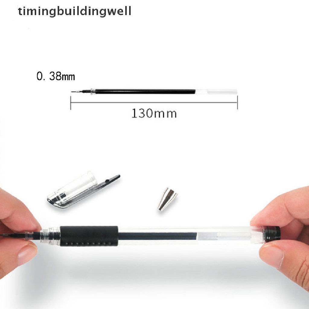 Set 10 Ruột Bút Mực Gel 0.38mm Màu Đen / Đỏ / Xanh