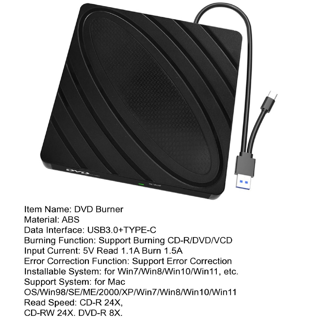 Ổ Đĩa DVD ROM Cổng Usb 3.0 Type-C Tốc Độ Cao Tiện Dụng