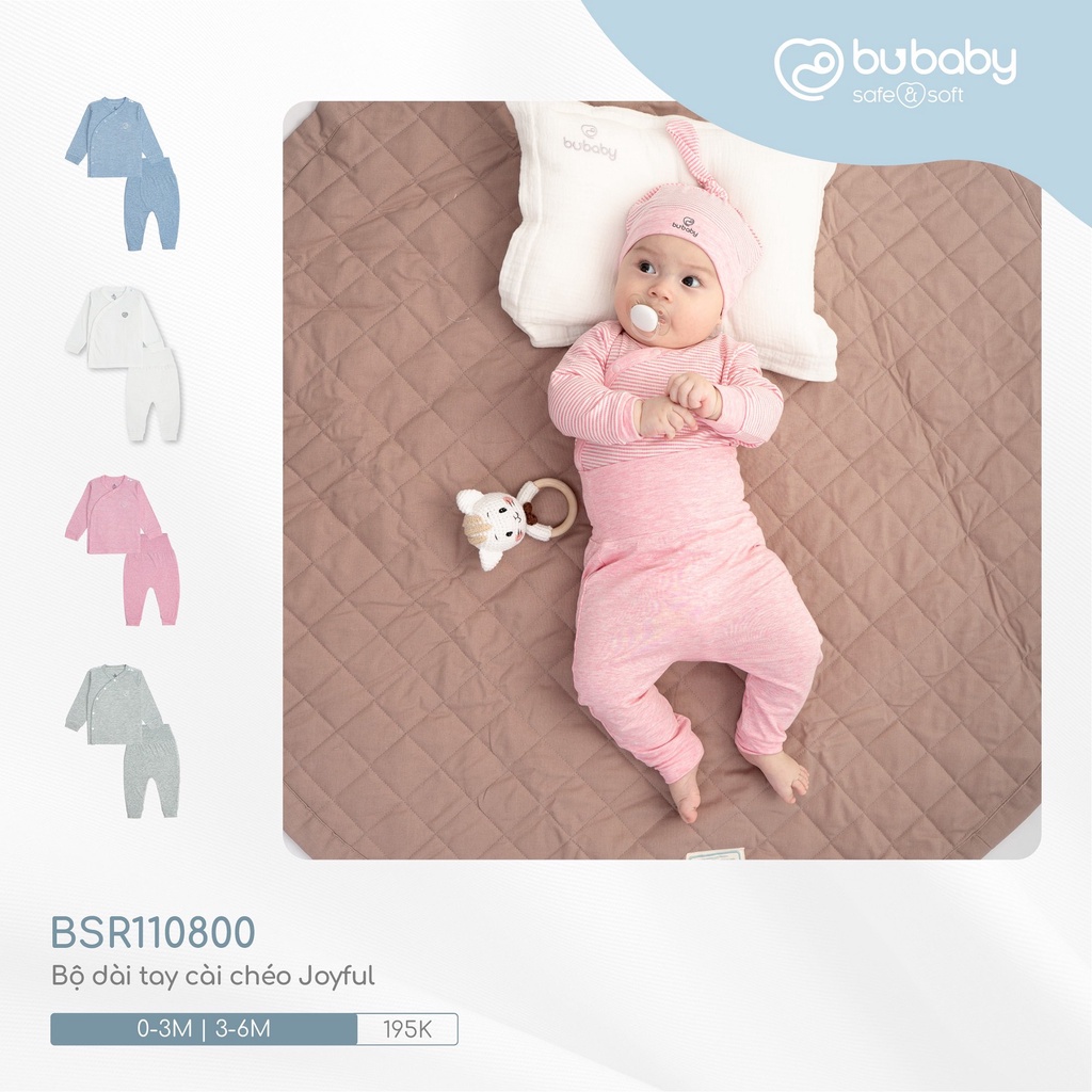 Bộ dài tay sơ sinh Bu Baby Joyful  cho bé so sinh đến 9 tháng