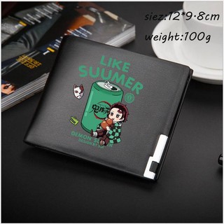 Ví Da PU Ngắn Sức Chứa Lớn Họa Tiết Hoạt Hình Demon Slayer Cho Học Sinh YB2