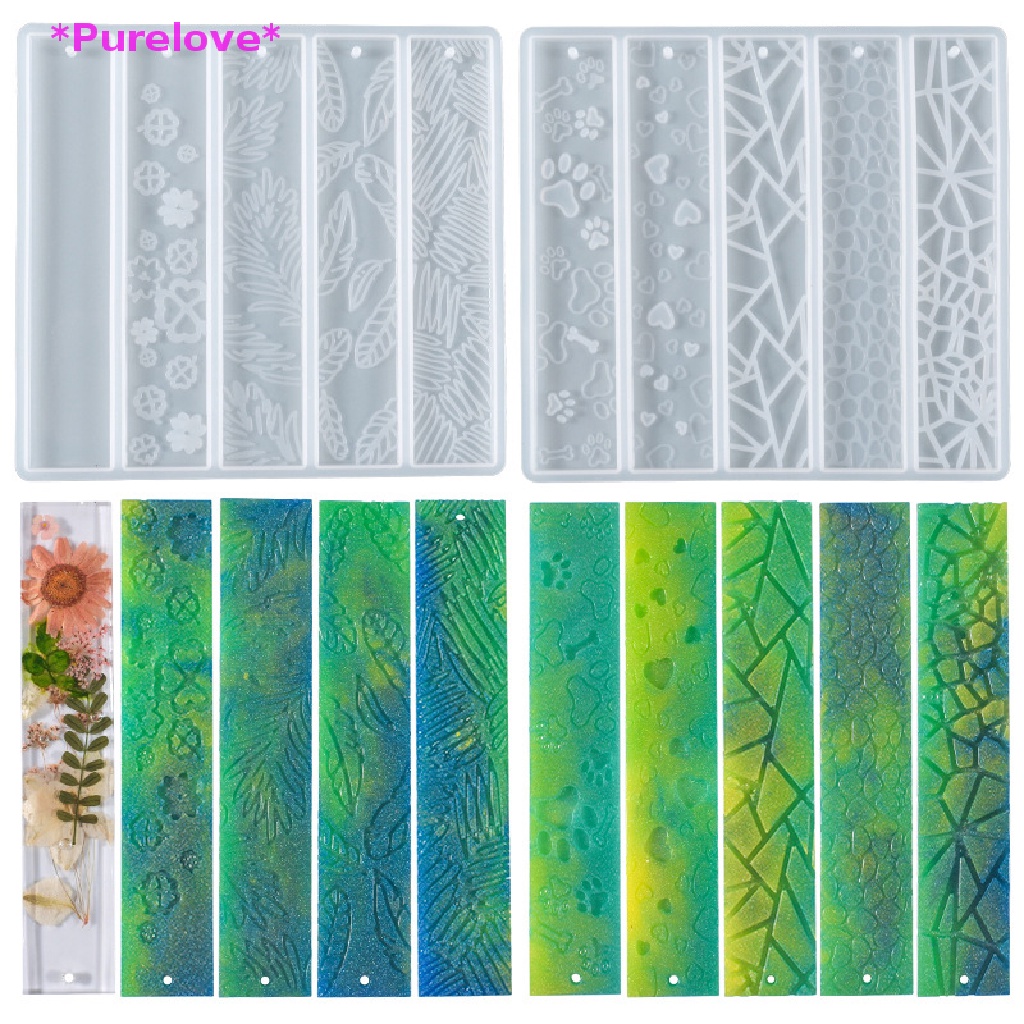 Khuôn Silicon Hình Chữ Nhật / Hoa Lá / Móng Vuốt Mèo Bằng Epoxy Pha Lê DIY