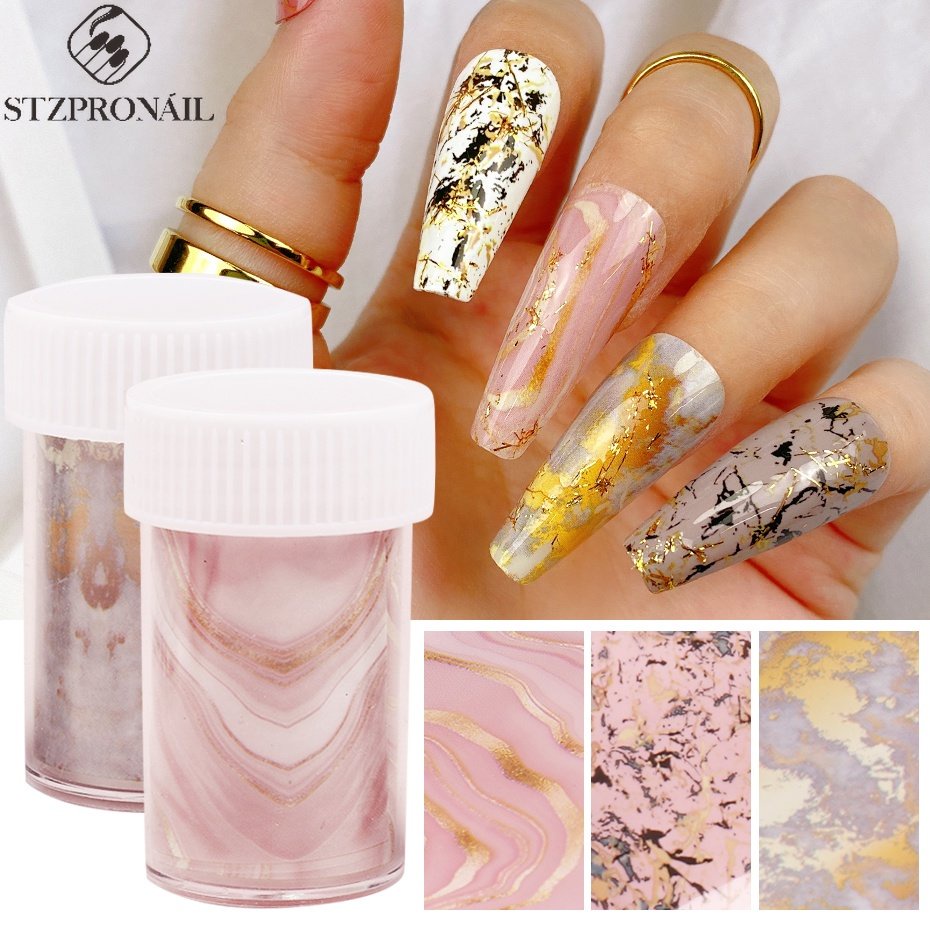 Cuộn miếng dán trang trí móng tay nghệ thuật STZPRONAIL nhiều màu sắc tùy chọn sang trọng thời trang