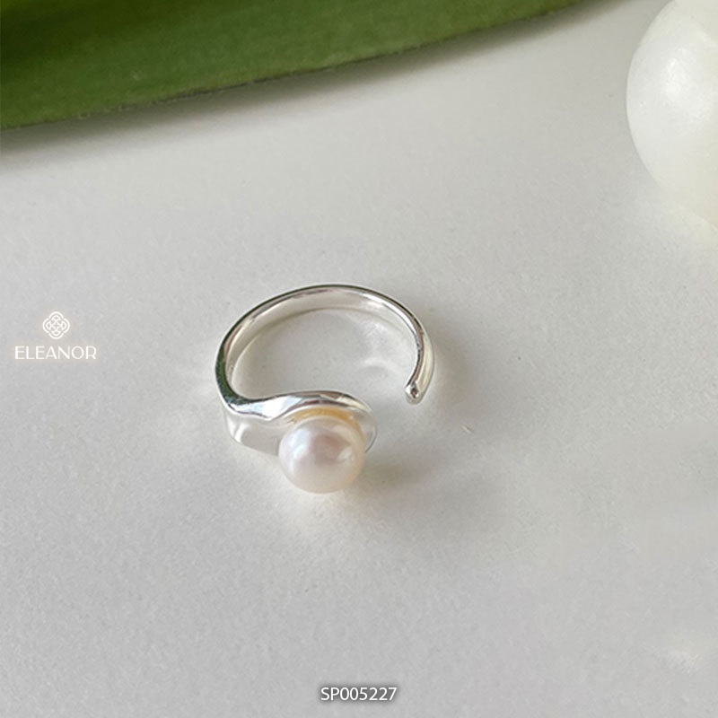 Nhẫn nữ hở bạc 925 Eleanor Accessories ngọc trai nhân tạo phụ kiện trang sức basic 5227