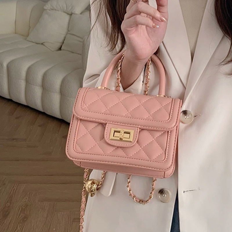 Túi Da PU Đeo Chéo Họa Tiết Lưới Thời Trang Dành Cho Nữ