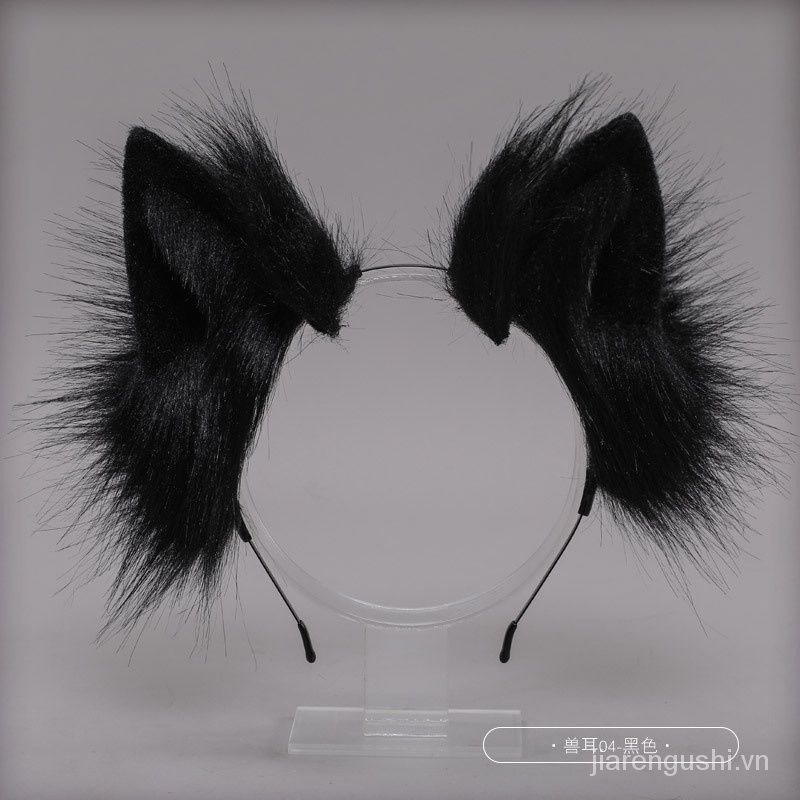 Cat ear cat tail simulation ear hairband maid cat ear Lolita headdress beast ear tail 0D25