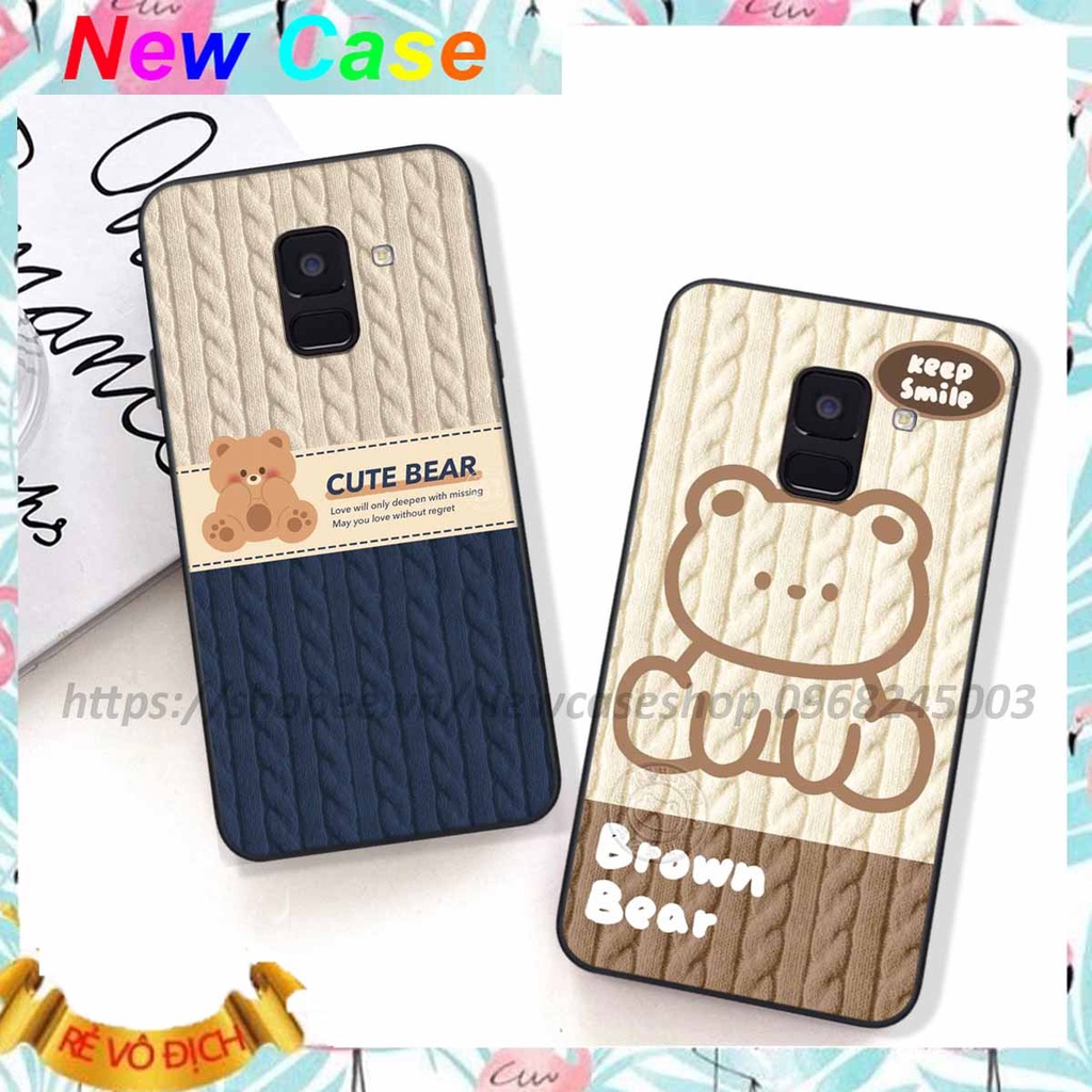 Ốp lưng Samsung A6 2018/ A6 Plus/ A8 2018/ A8 Plus/ J8 in hình họa tiết len Bear Cute
