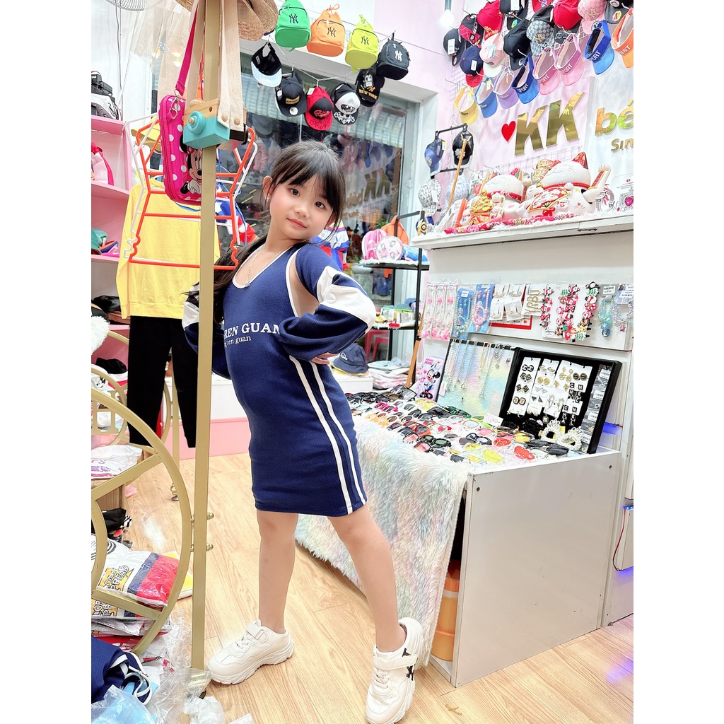 Váy body kèm khoác crop bé gái