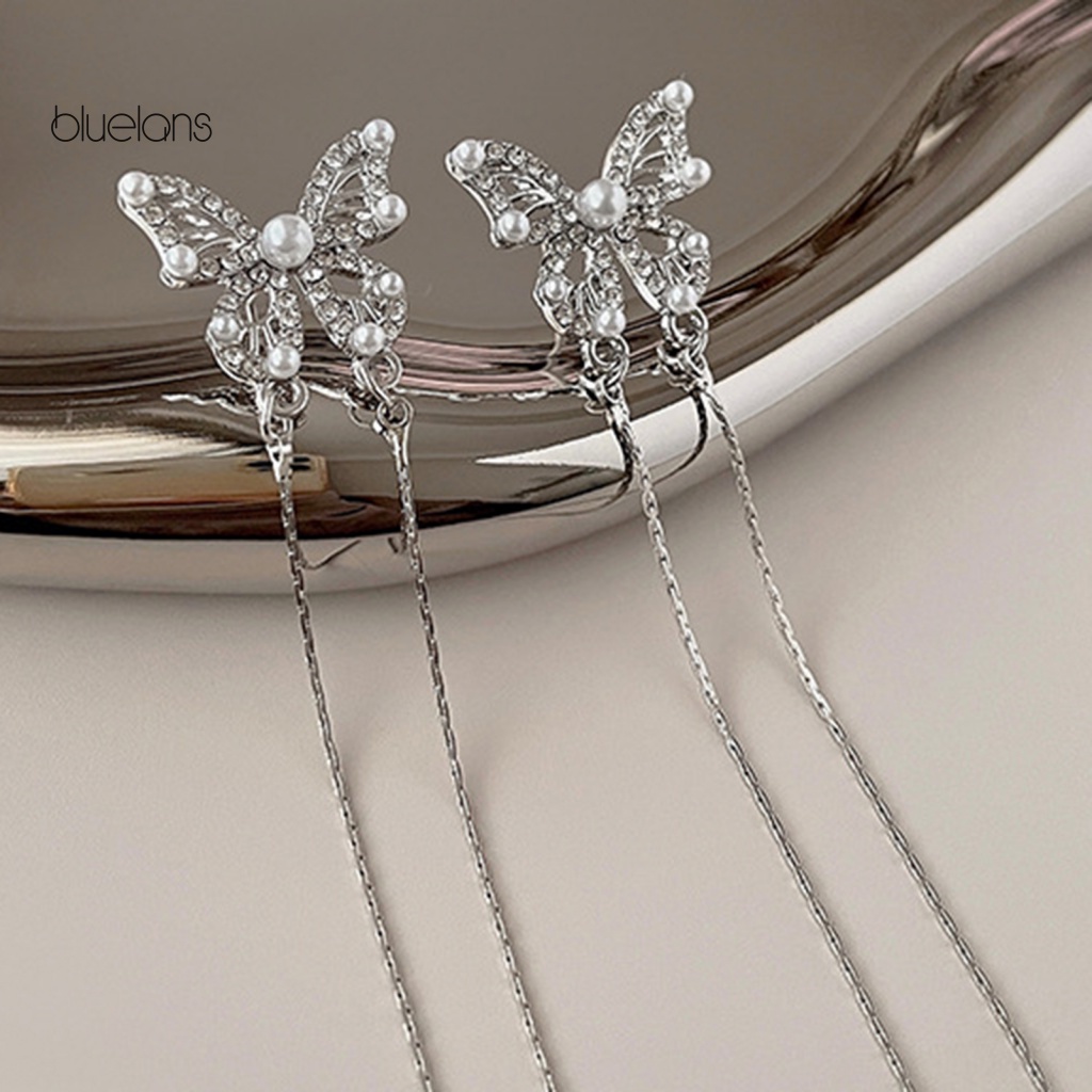 1 Cặp Bông Tai Tua Rua Hình Bướm Lấp Lánh Sang Trọng