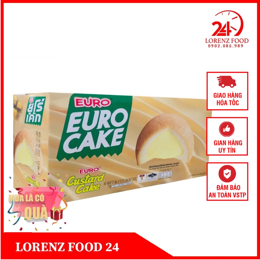 Bánh Trứng EURO CAKE Thái Lan 55k/ 1 Hộp (12 Cái)