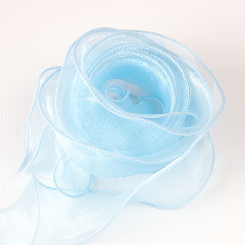 10M Organza Ribbon Vàng Cạnh Voan Ribbon Bao bọc Hộp quà tặng Wedding Bridal Bó hoa Giáng sinh Trang trí