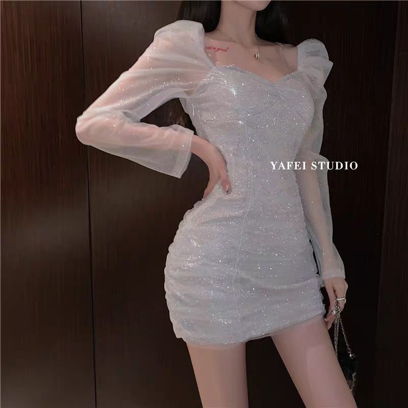 Order váy nhũ tay voan - Hàng Quảng Châu