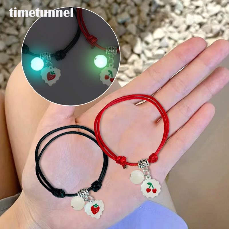 Bộ 2 Vòng Tay Dạ Quang Họa Tiết Trăng Sao Trái Tim Có Thể Điều Chỉnh Thời Trang Cho Cặp Đôi timetunnel