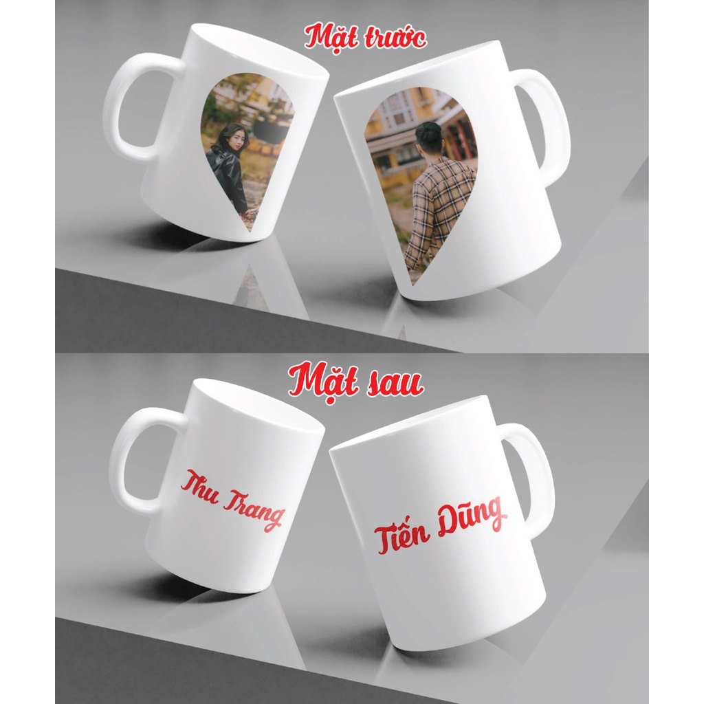 Cốc sứ đôi in theo yêu cầu làm quà tặng cho người yêu ngày 8/3 , dịp sinh nhật, quà tặng...